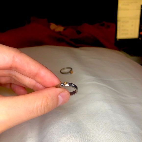 Artisan Ring Set, Rose Gold & Silver w/Diamonds - Picture 5 of 5